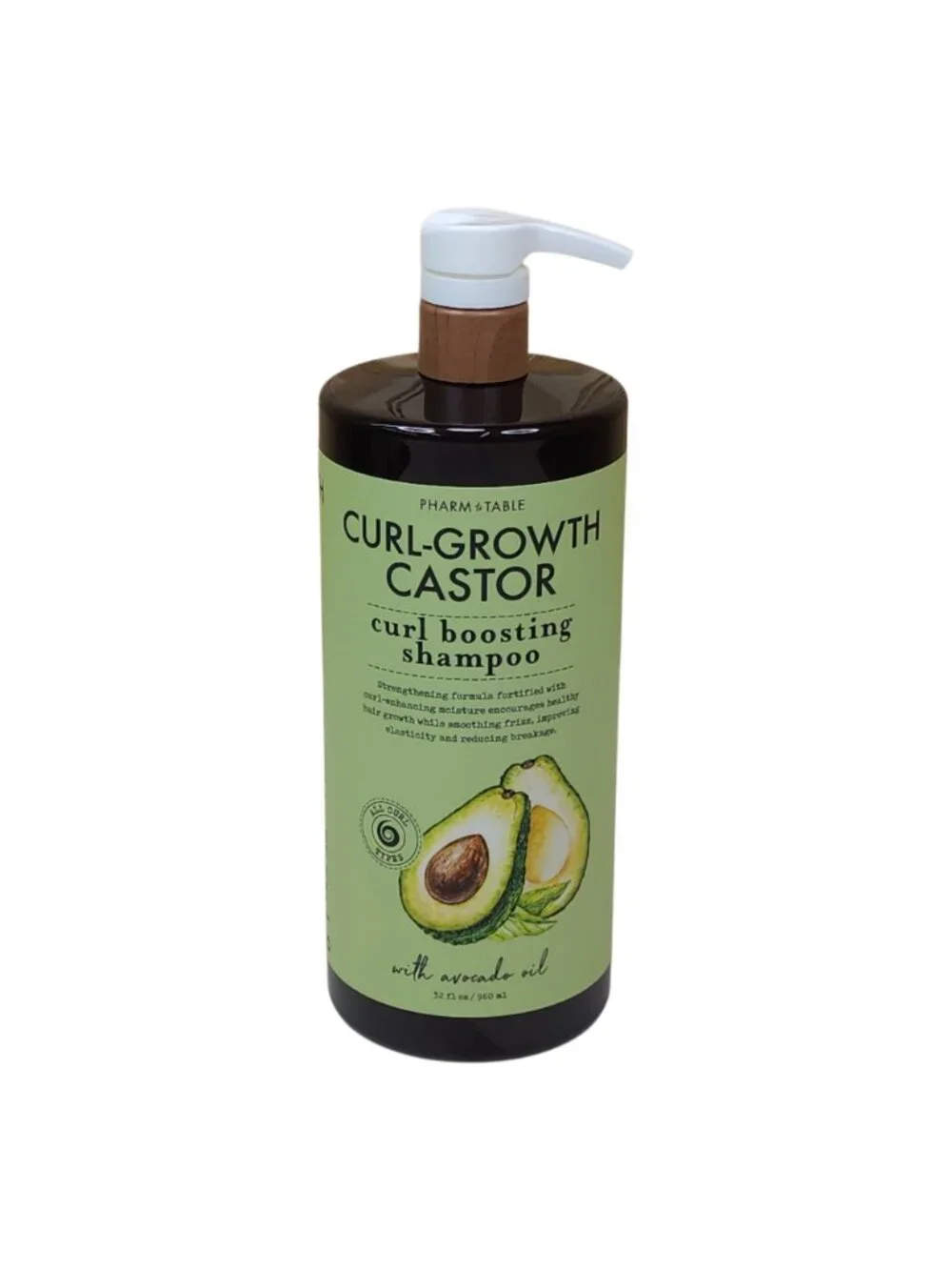 Pharm Table Curl-Growth Castor Curl Boosting Shampoo With Avocado Oil 32oz